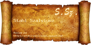 Stahl Szalviusz névjegykártya